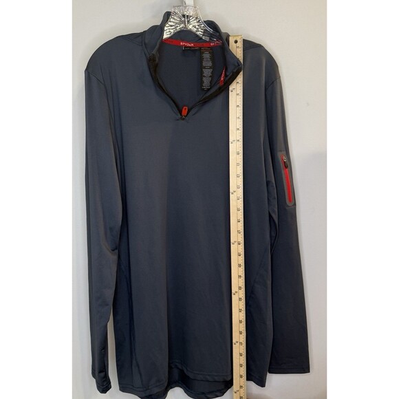 Spyder Athletic Mens L Gray Quarter Zip Pullover Long Sleeve Zip Stretch Shirt - Picture 4 of 5